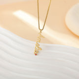  Vertical Script Name Birthstone Necklace in Stainless Steel - friendship necklace gift from Bestie Keepsake
