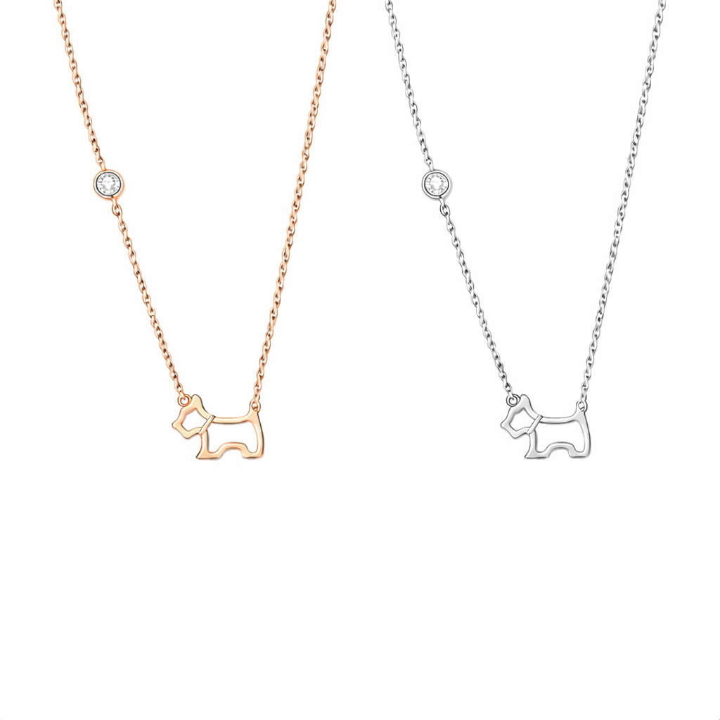  Hollow Puppy Pendant S925 Sterling Silver Necklace - friendship necklace gift from Bestie Keepsake