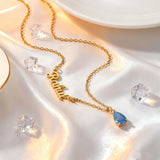  Personalized Script Name Necklace with Birthstone Charm - friendship necklace gift from Bestie Keepsake