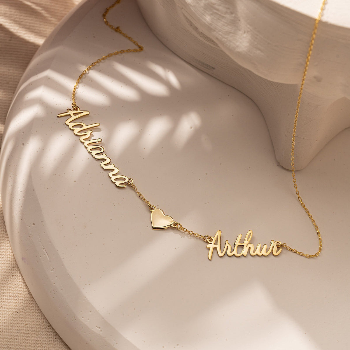  Personalized Two Name Cutout Necklace with Symbol Charm - friendship necklace gift from Bestie Keepsake