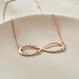  Personalized Infinity Birthstone Necklace in Stainless Steel - friendship necklace gift from Bestie Keepsake