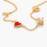  Initial Heart Zodiac Charm Necklace in S925 Silver with Zircon - friendship necklace gift from Bestie Keepsake