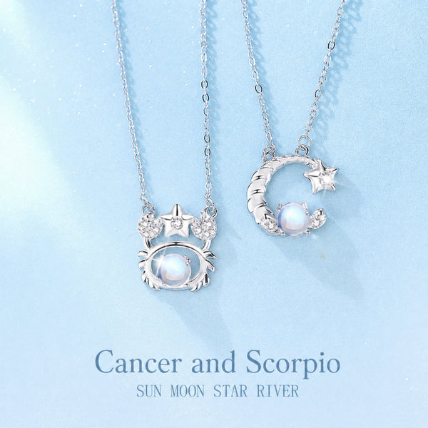  Celestial Zodiac Sterling Silver Necklace - friendship necklace gift from Bestie Keepsake