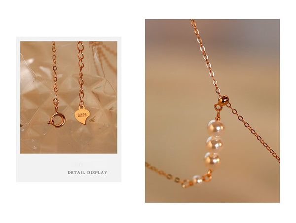  Pearl Drop Y-Necklace in S925 Sterling Silver - friendship necklace gift from Bestie Keepsake