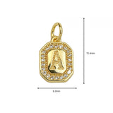  Ornate Initial Octagon Pendant Necklace in Gold Plated - friendship necklace gift from Bestie Keepsake