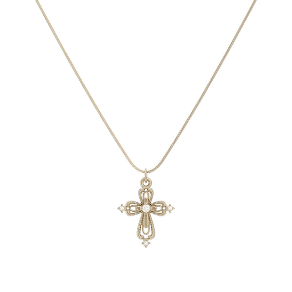  Ornate Lace Cross Pendant Necklace - friendship necklace gift from Bestie Keepsake