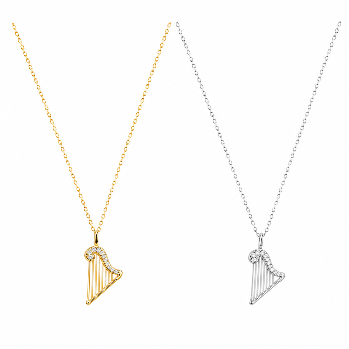  Ornate Harp Pendant S925 Sterling Silver Necklace - friendship necklace gift from Bestie Keepsake