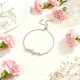  Script Name Adjustable Bolo Bracelet in Stainless Steel - friendship necklace gift from Bestie Keepsake