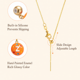  Colorful Enamel Initial Charm Necklace in Gold-Plated Brass - friendship necklace gift from Bestie Keepsake