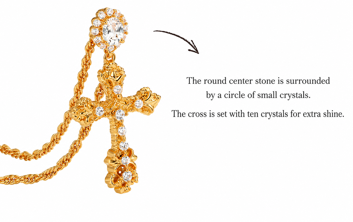  Ornate Vintage-Inspired Cross Pendant Necklace - friendship necklace gift from Bestie Keepsake