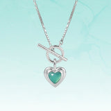  Heart Gravity Toggle Necklace with Natural Stone - friendship necklace gift from Bestie Keepsake