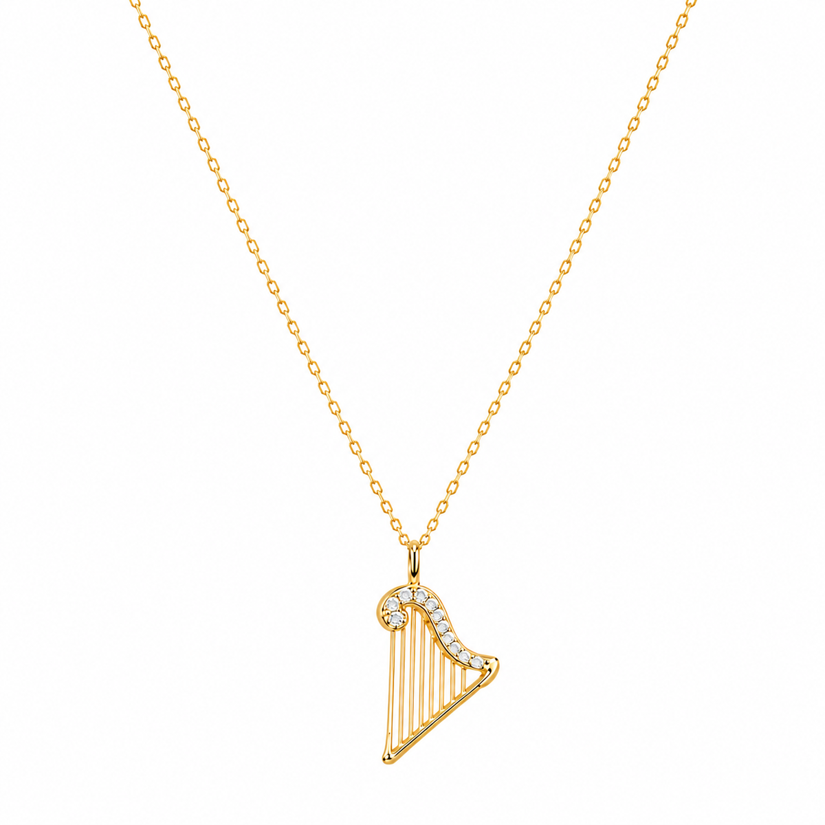  Ornate Harp Pendant S925 Sterling Silver Necklace - friendship necklace gift from Bestie Keepsake