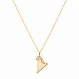  Ornate Harp Pendant S925 Sterling Silver Necklace - friendship necklace gift from Bestie Keepsake