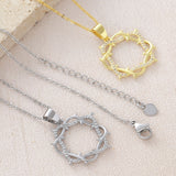  Micro-Pave Thorn Circle Necklace - friendship necklace gift from Bestie Keepsake