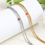  Layered Birthstone Chain Bracelet in Stainless Steel - friendship necklace gift from Bestie Keepsake