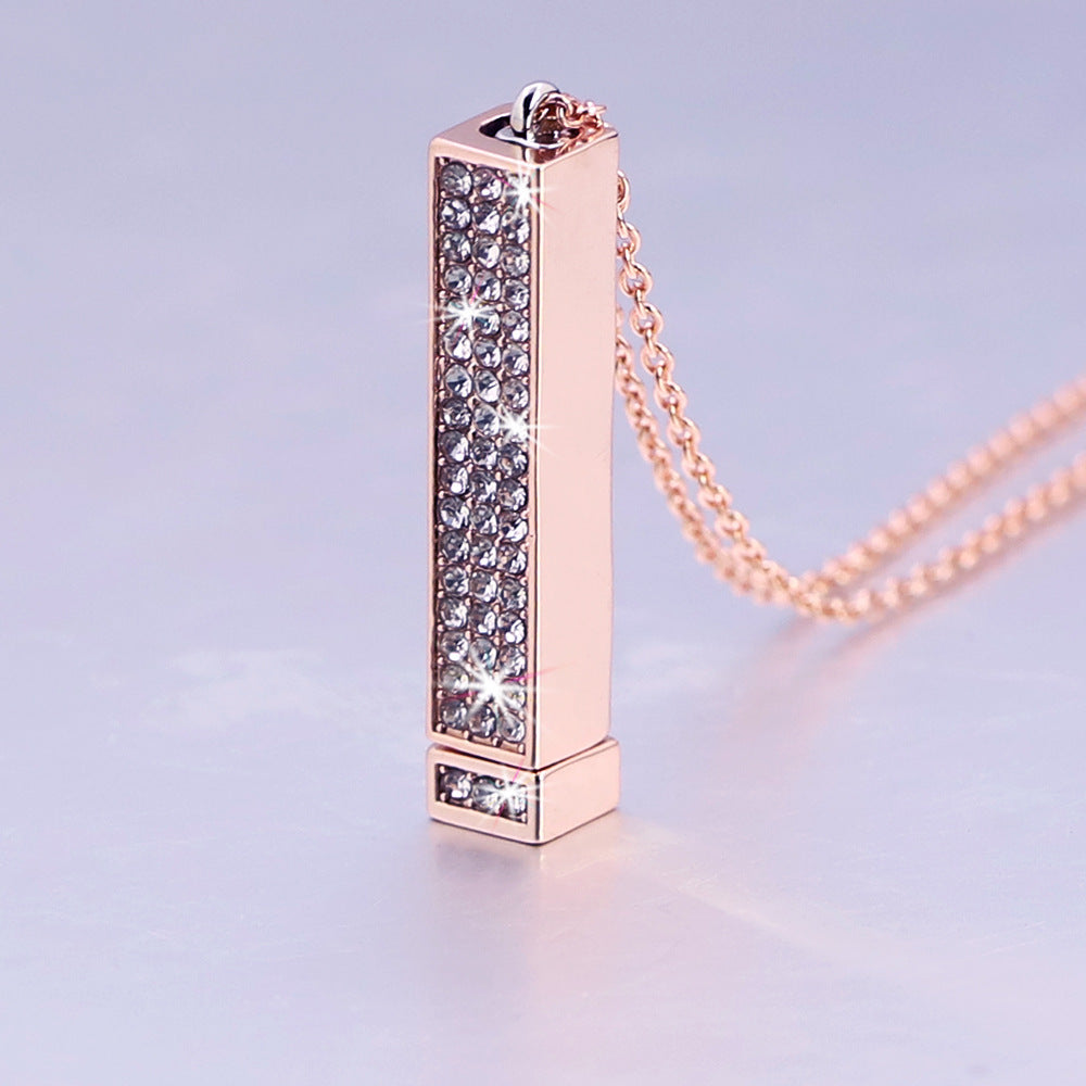  Crystal Encrusted Hidden Bar Necklace - friendship necklace gift from Bestie Keepsake