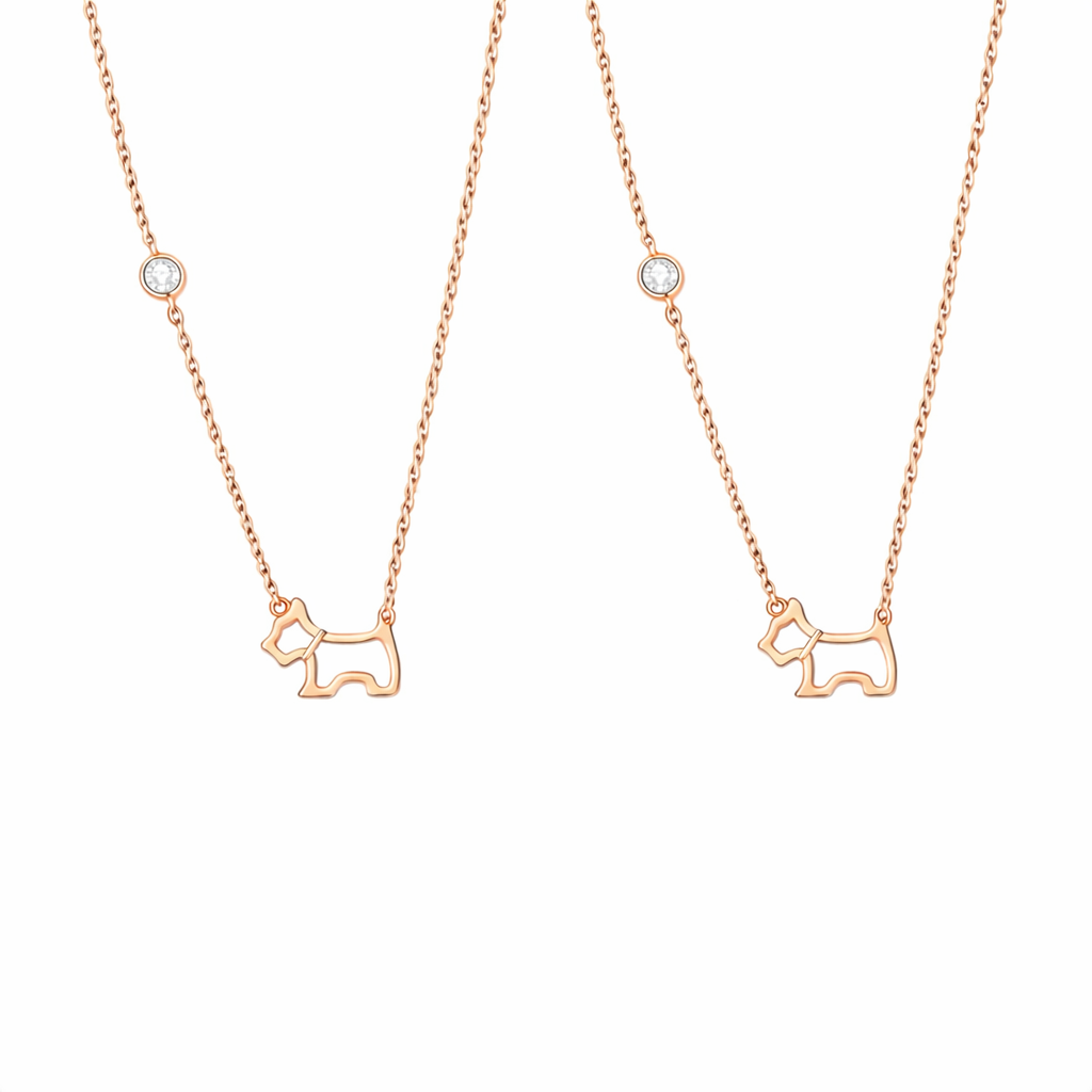  Hollow Puppy Pendant S925 Sterling Silver Necklace - friendship necklace gift from Bestie Keepsake