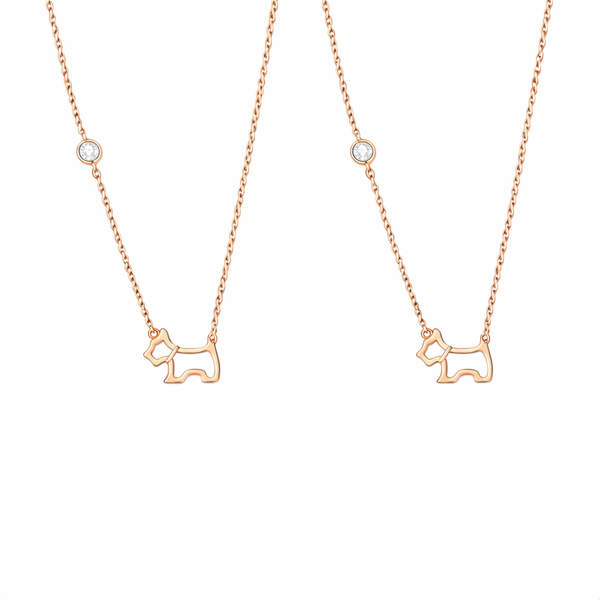 Hollow Puppy Pendant S925 Sterling Silver Necklace - friendship necklace gift from Bestie Keepsake
