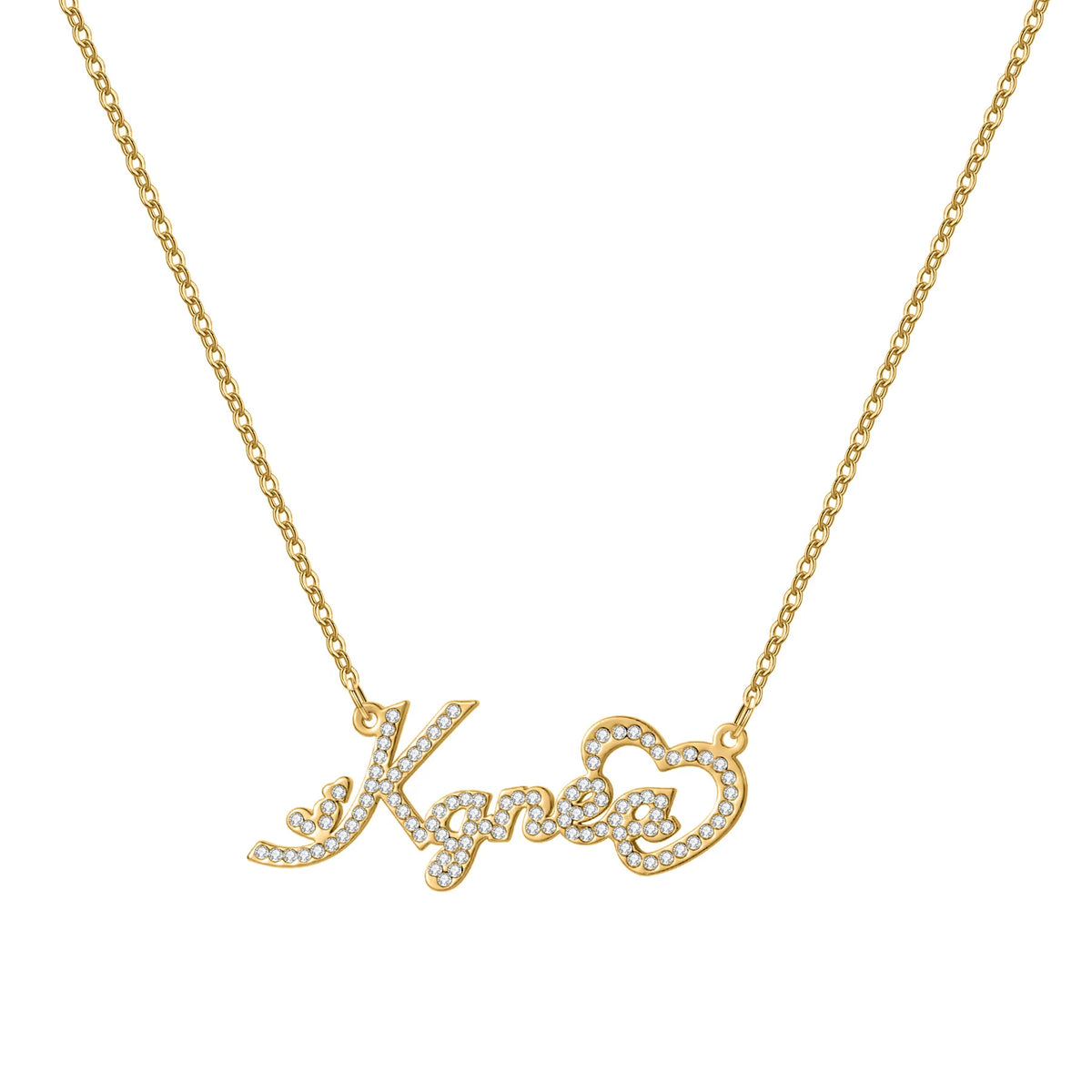  Iced Script Heart Custom Name Necklace - friendship necklace gift from Bestie Keepsake