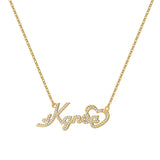  Iced Script Heart Custom Name Necklace - friendship necklace gift from Bestie Keepsake