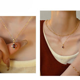  Ornate Crimson Zirconia Pendant S925 Necklace - friendship necklace gift from Bestie Keepsake