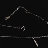  Pave Slender Bar Necklace in 925 Sterling Silver - friendship necklace gift from Bestie Keepsake