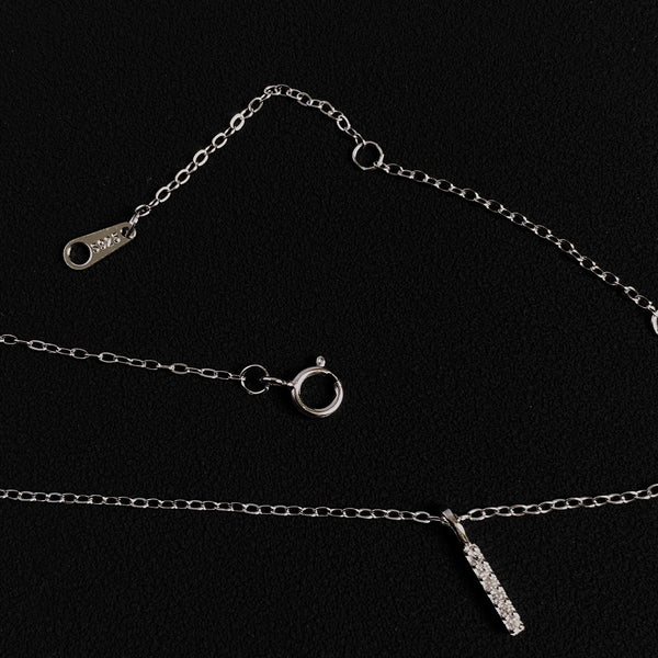  Pave Slender Bar Necklace in 925 Sterling Silver - friendship necklace gift from Bestie Keepsake