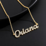  Crystalline Script Nameplate Necklace Stainless Steel - friendship necklace gift from Bestie Keepsake