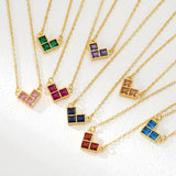  Geometric Heart Birthstone Necklace Stainless Steel - friendship necklace gift from Bestie Keepsake