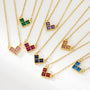  Geometric Heart Birthstone Necklace Stainless Steel - friendship necklace gift from Bestie Keepsake