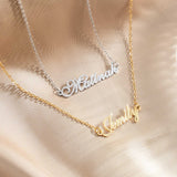  Frosted Script Name Necklace Stainless Steel - friendship necklace gift from Bestie Keepsake