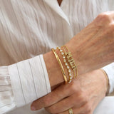  Custom Pavé Letter Slider Bracelet in Gold-Plated Copper - friendship necklace gift from Bestie Keepsake