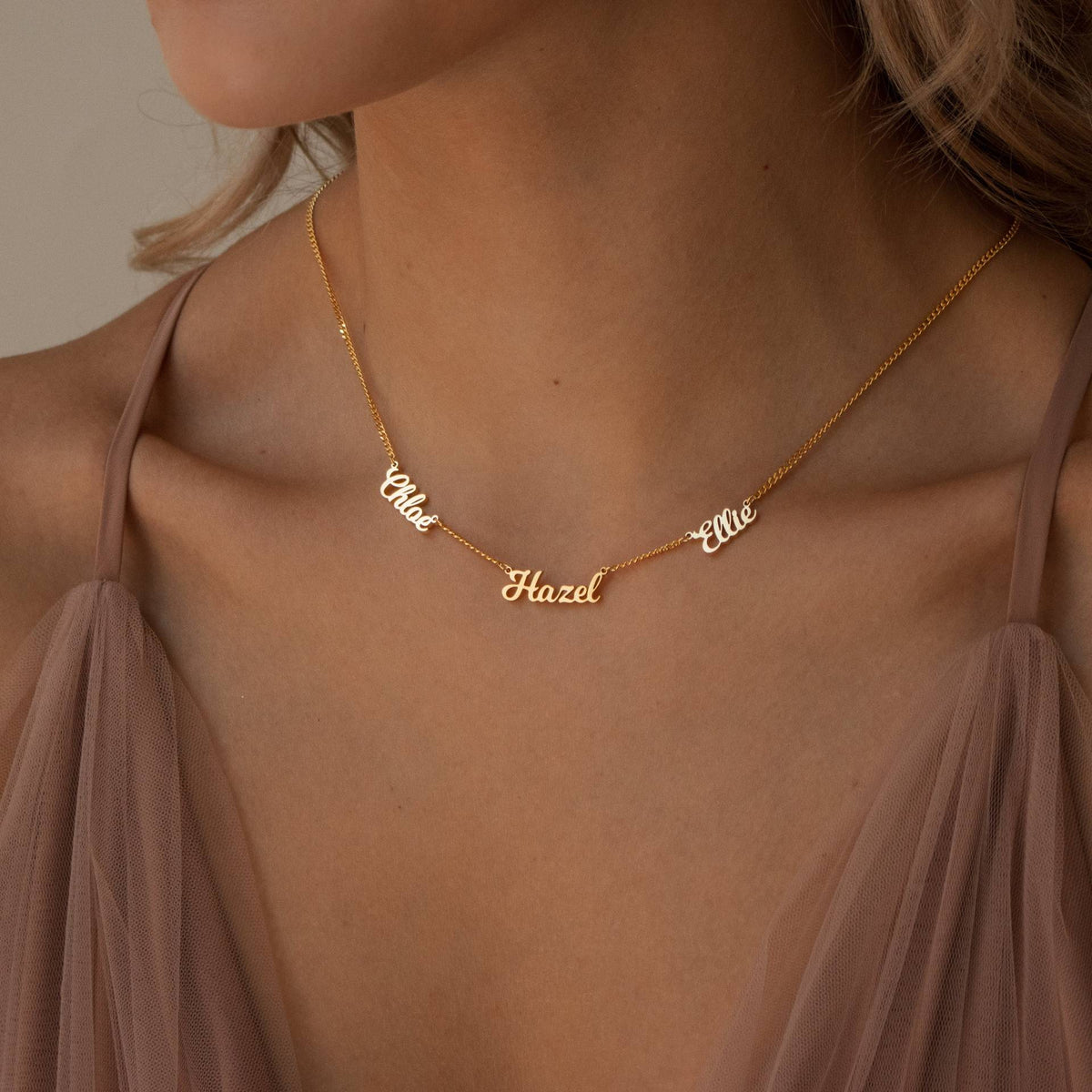  Personalized Multi-Name Necklace in Stainless Steel - friendship necklace gift from Bestie Keepsake