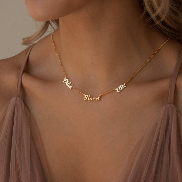  Personalized Multi-Name Necklace in Stainless Steel - friendship necklace gift from Bestie Keepsake