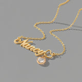  Script Name Birthstone Heart Necklace in Stainless Steel - friendship necklace gift from Bestie Keepsake