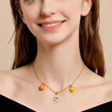  Colorful Enamel Initial Charm Necklace in Gold-Plated Brass - friendship necklace gift from Bestie Keepsake