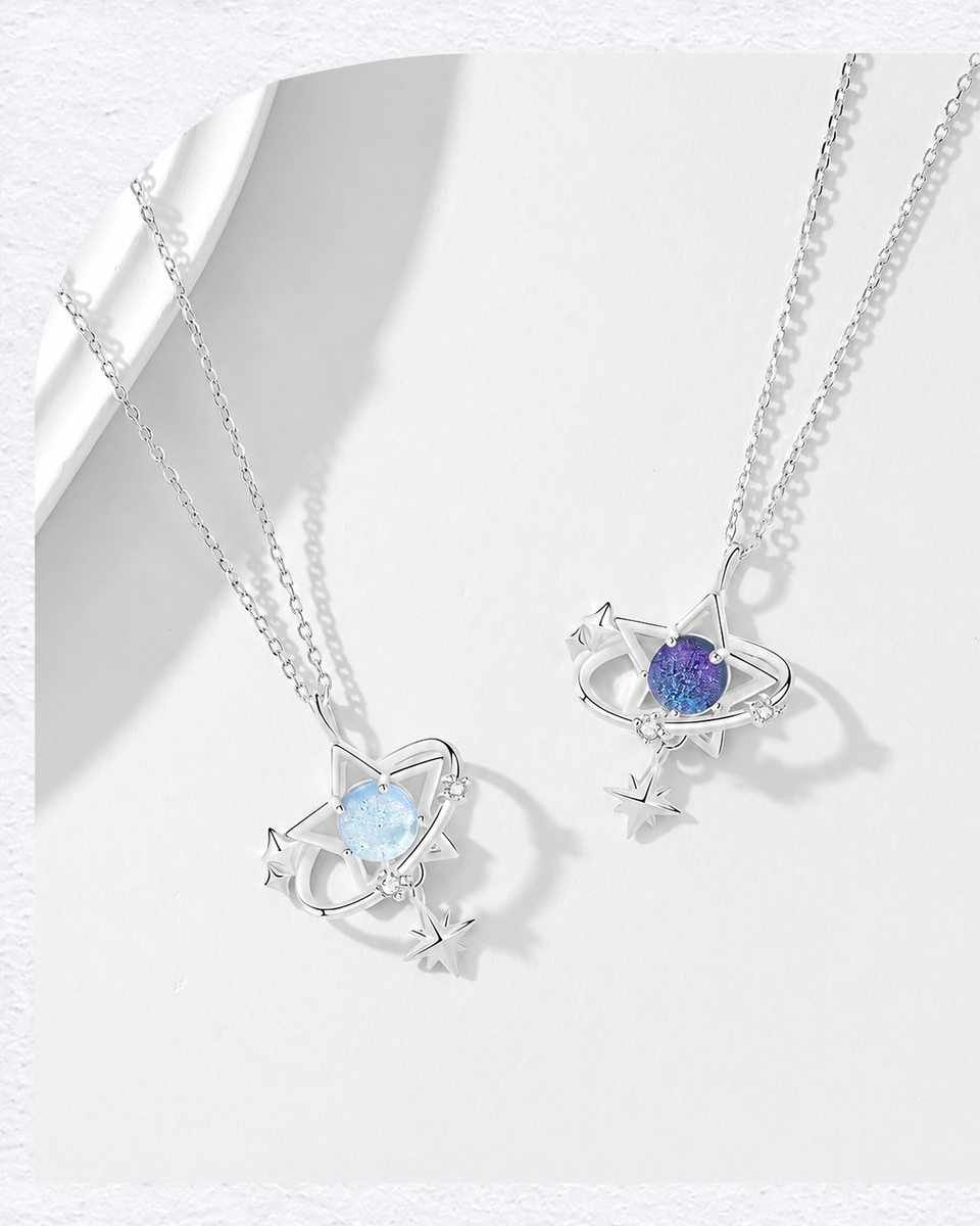  Celestial Star Orbit Pendant Necklace S925 Sterling Silver - friendship necklace gift from Bestie Keepsake