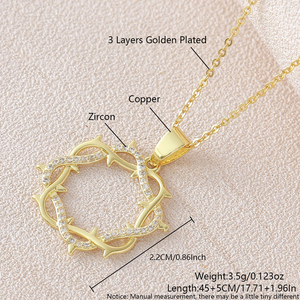  Micro-Pave Thorn Circle Necklace - friendship necklace gift from Bestie Keepsake