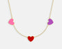  Enamel Heart Charm Necklace S925 Silver - friendship necklace gift from Bestie Keepsake