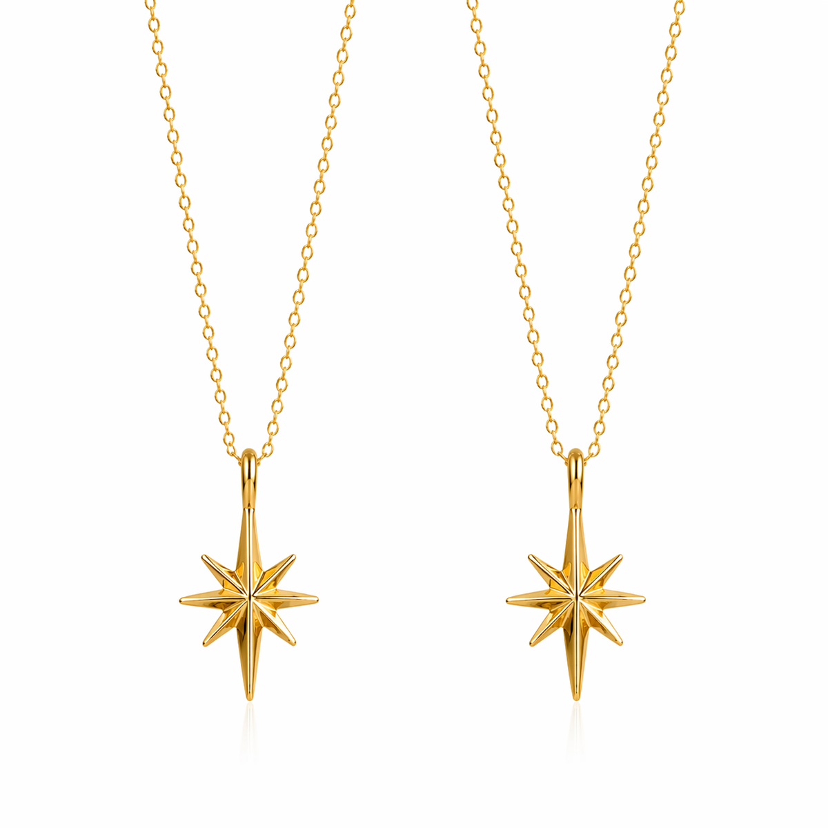  North Star Pendant Necklace 925 Sterling Silver - friendship necklace gift from Bestie Keepsake