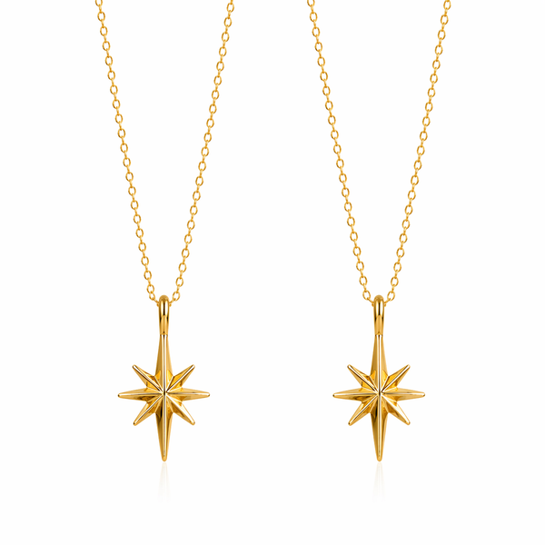  North Star Pendant Necklace 925 Sterling Silver - friendship necklace gift from Bestie Keepsake