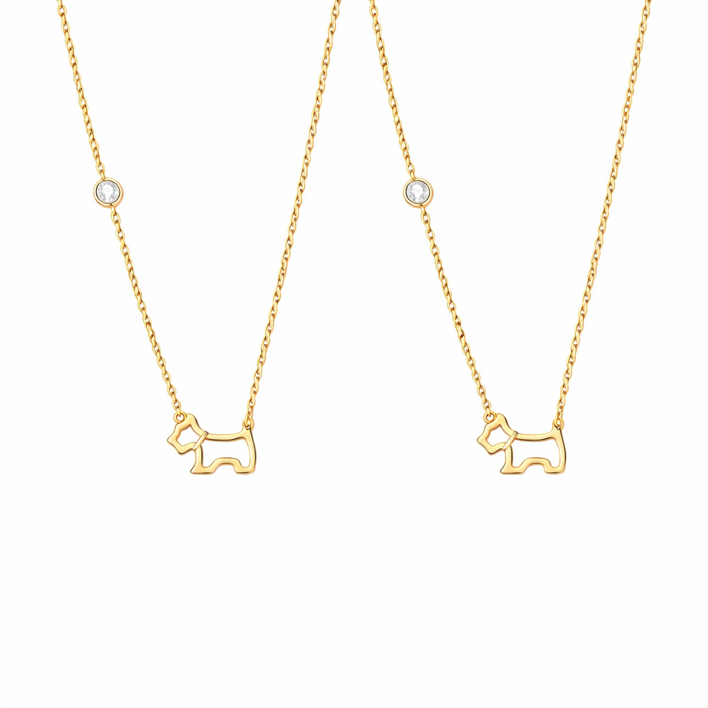  Hollow Puppy Pendant S925 Sterling Silver Necklace - friendship necklace gift from Bestie Keepsake