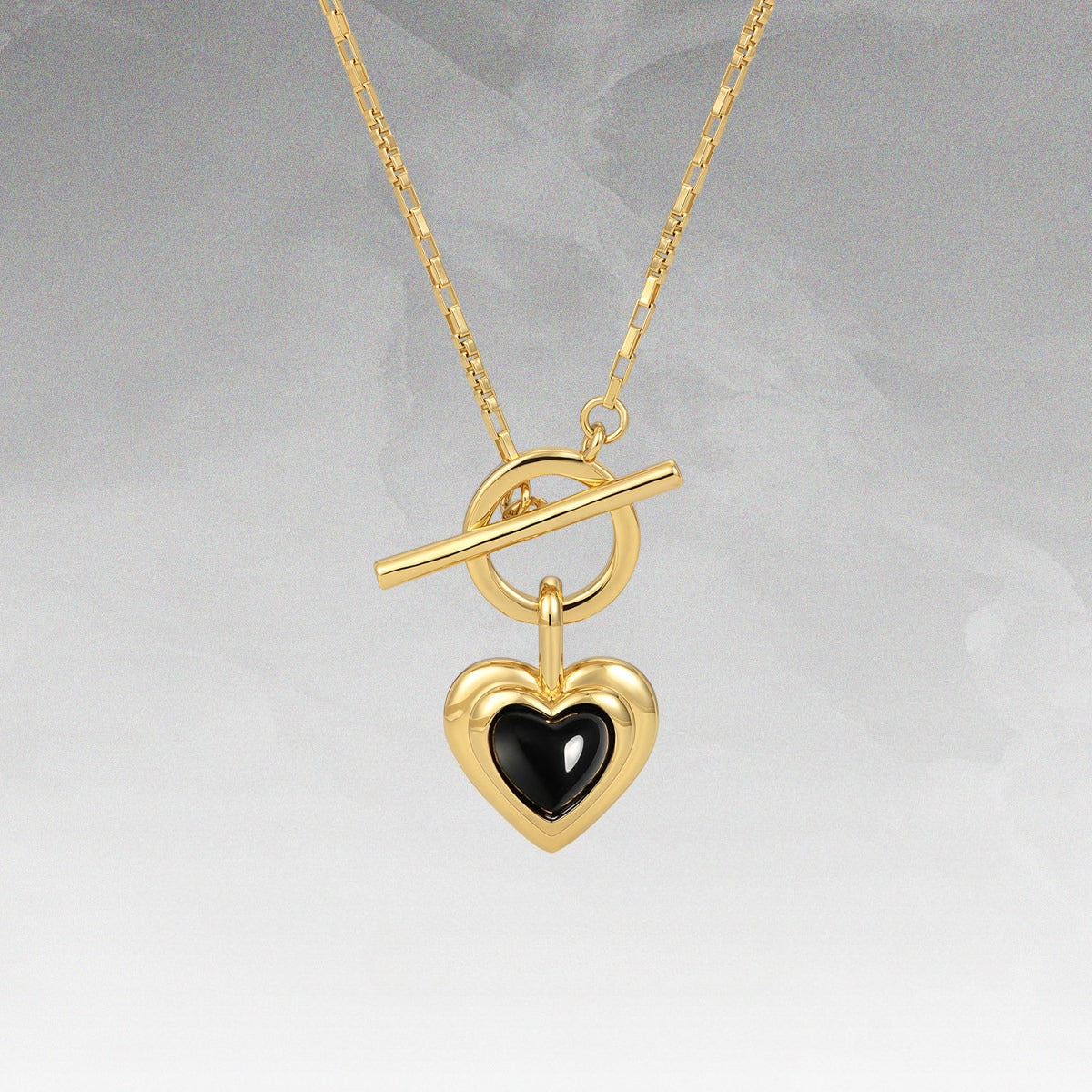  Heart Gravity Toggle Necklace with Natural Stone - friendship necklace gift from Bestie Keepsake