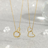  Interlocking Pavé Crystal Necklace in 18K Gold Plated Stainless Steel - friendship necklace gift from Bestie Keepsake