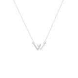  Pavé Initial W Pendant Necklace - friendship necklace gift from Bestie Keepsake