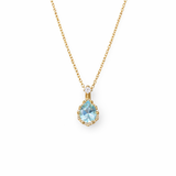  Teardrop Sky Blue Topaz Necklace S925 Sterling Silver - friendship necklace gift from Bestie Keepsake
