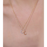  Sparkling Pave Crescent Moon Necklace in Sterling Silver - friendship necklace gift from Bestie Keepsake