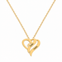  Interlocking Double Heart Engraved Necklace Stainless Steel - friendship necklace gift from Bestie Keepsake