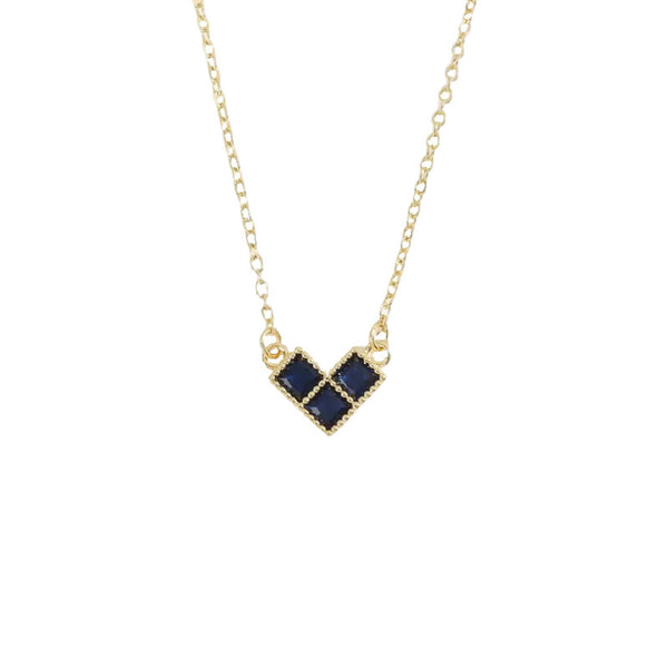  Geometric Heart Birthstone Necklace Stainless Steel - friendship necklace gift from Bestie Keepsake