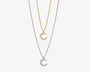  Sparkling Pave Crescent Moon Necklace in Sterling Silver - friendship necklace gift from Bestie Keepsake
